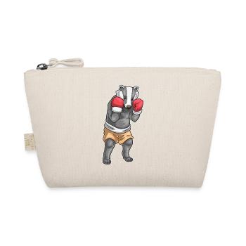 Dachs Boxer Boxhandschuhe Boxen - Bio-Täschchen - Natur - Vorne