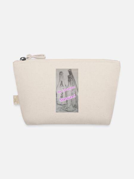 Humor, leere Alkoholflasche, Geschenkidee - Bio-Täschchen - Natur - Vorne
