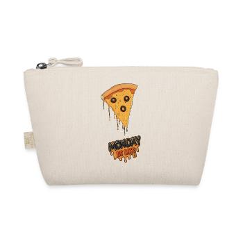 Monday Be Like – Lustiges Pizza-Motiv- Oliven - Bio-Täschchen - Natur - Vorne