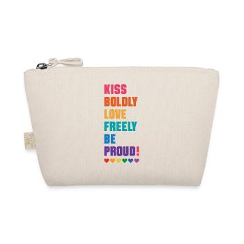 LGBTQ Pride Month - Kiss Boldly, Love Freely - Organic Pouch - nature - Front