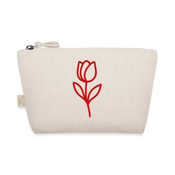 Minimalist floral motif in an elegant one-line - Organic Pouch - nature - Front