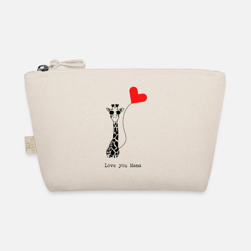 Coole Giraffe mit Herzluftballon - Geschenkidee Bio-Täschchen