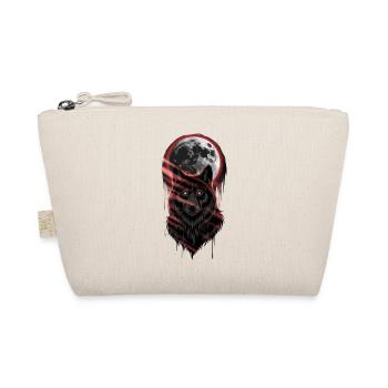 Loup à la pleine lune avec des marques de griffes rouges - Trousse biologique - nature - Devant