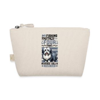 Angeln und Bearded Collie - Bio-Täschchen - Natur - Vorne