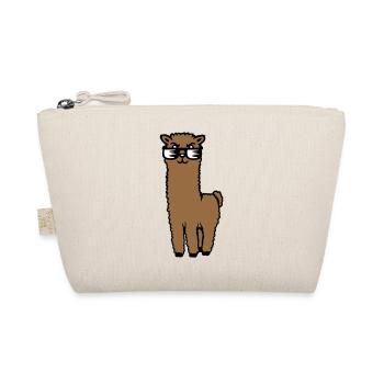 Alpaca Llama Sunglasses Smart Funny Cool Animal - Organic Pouch - nature - Front