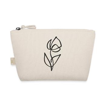 Tulip Sketch – Elegant Floral Drawing - Organic Pouch - nature - Front