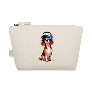 Süßer Beagle Hund Cartoon Gamer Zocker VR - Bio-Täschchen - Natur - Vorne