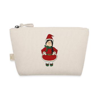 Fille du Père Noël en robe rouge - Trousse biologique - nature - Devant
