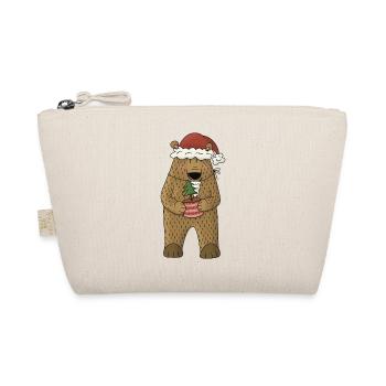 Ours avec sapin de Noël et chapeau de Père Noël - Trousse biologique - nature - Devant