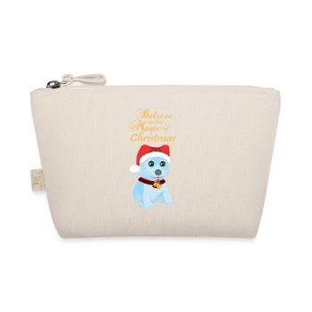 Believe in the Magic of Christmas with a dog - Organic Pouch - nature - Front