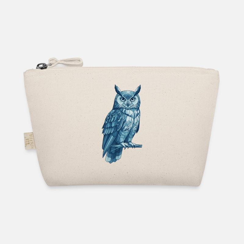 Geometrische Blaue Eule Design Bio-Täschchen