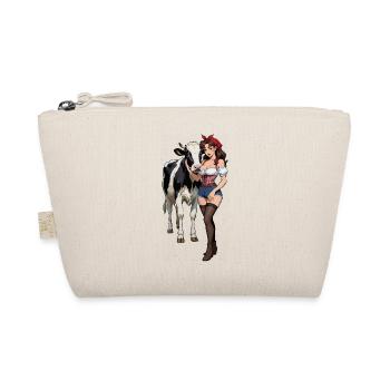 Pin-up farmer with cow - Organic Pouch - nature - Front