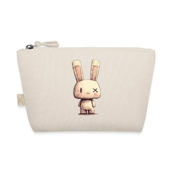 Hugging rabbit with cross eyes - Organic Pouch - nature - Front