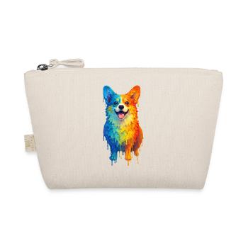 Corgi in bright colors - Organic Pouch - nature - Front