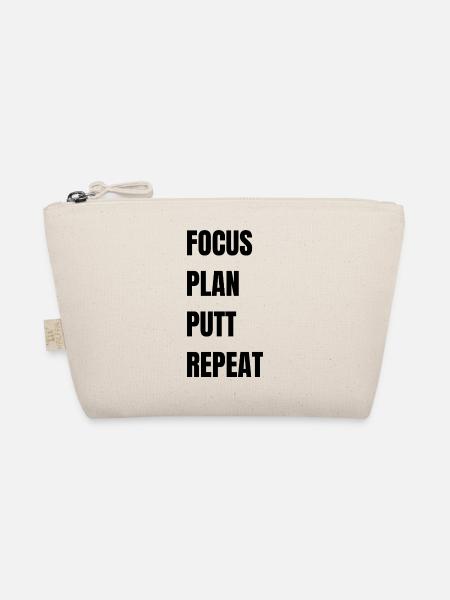 Golf Focus Plan Putt Repeat - Organic Pouch - nature - Front
