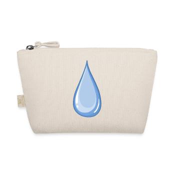 Blauer glänzender Wassertropfen - Bio-Täschchen - Natur - Vorne