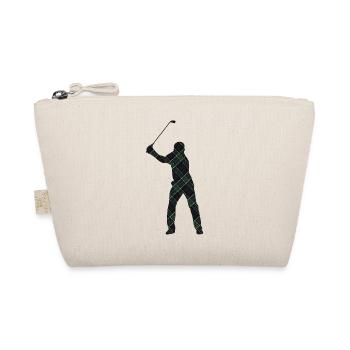 Tartan-Golfer-Schwung-Silhouette - Bio-Täschchen - Natur - Vorne