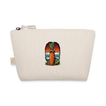 Funky Karotte mit Sonnenbrille Strandgemüse - Bio-Täschchen - Natur - Vorne