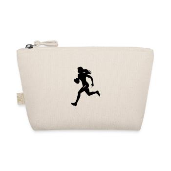 American Football Frau Silhouette - Bio-Täschchen - Natur - Vorne