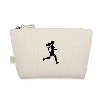 Running Marathon Woman Icon - Organic Pouch - nature - Front