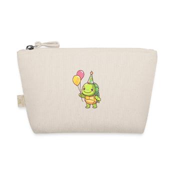 Turtle Birthday Baby - Organic Pouch - nature - Front