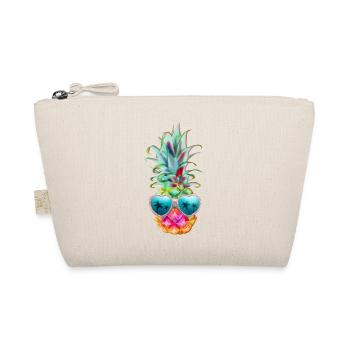 pineapple with sunglasses - pineapple and glasses - Organic Pouch - nature - Front