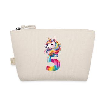 5. GEBURTSTAG EINHORN - Bio-Täschchen - Natur - Vorne