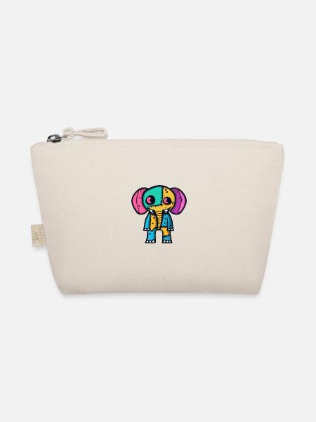 Elefant Halloween Tier - Bio-Täschchen - Natur - Vorne