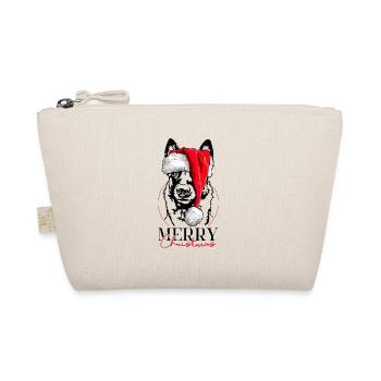 Santa Malinois Merry Christmas Dogs Dog Wilsigns - Organic Pouch - nature - Front
