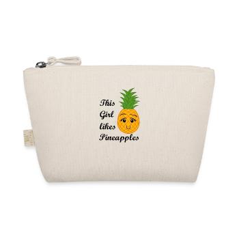 Mädchen mag Ananas, tropische Früchte aus Hawaii - Bio-Täschchen - Natur - Vorne