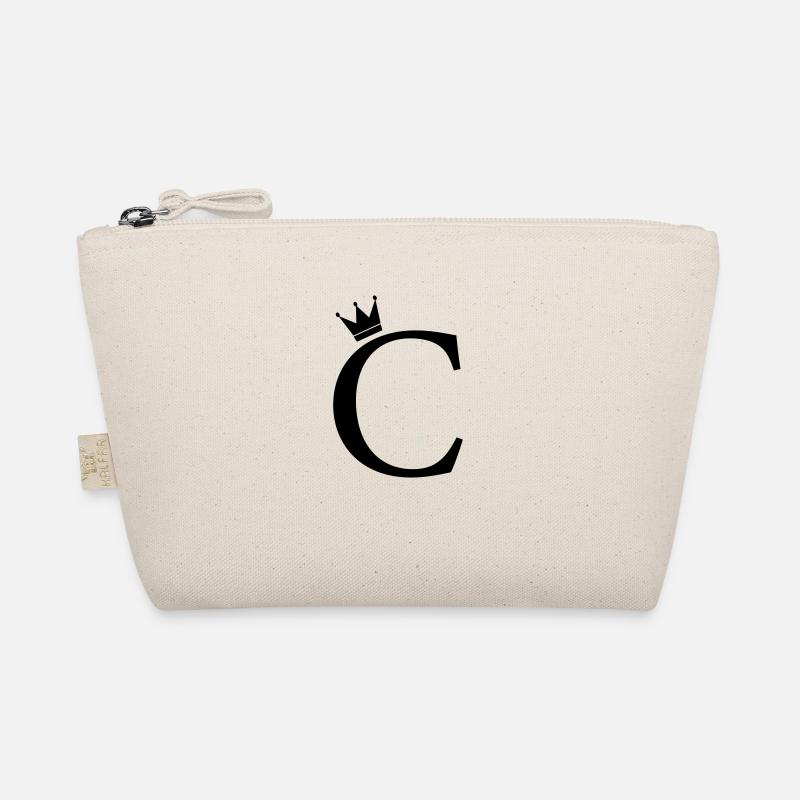 C-Monogramm-Krone - Bio-Täschchen - Natur