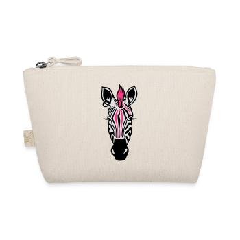 Zebra Punk mit Ohrring - Bio-Täschchen - Natur - Vorne