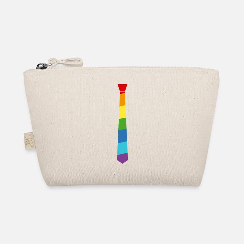 Regenbogen Krawatte - Fahne - Flagge - Gay Pride - Bio-Täschchen - Natur