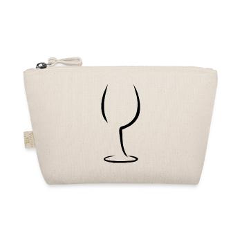 Wine Bottle Glass Wein Weinflasche Weinglas2 - Bio-Täschchen - Natur - Vorne