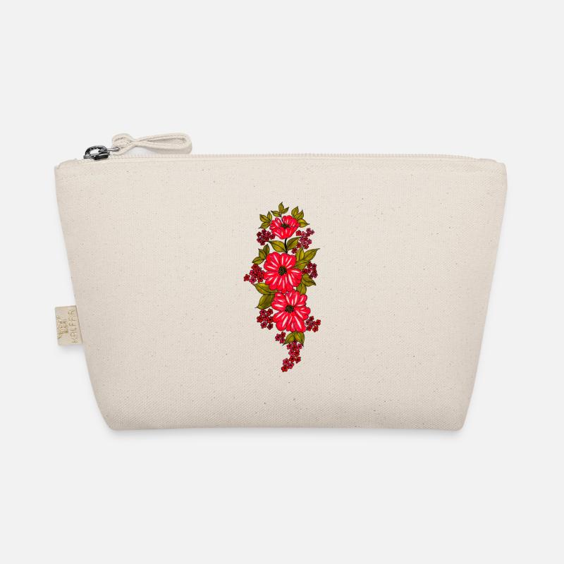 Cascade de fleurs rouges avec des feuilles Trousse biologique