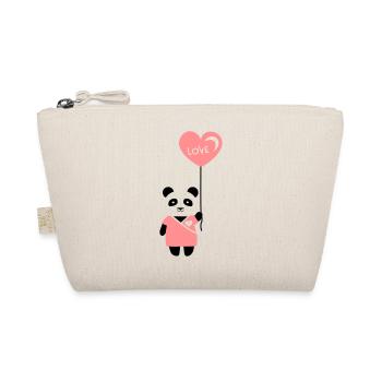 Pärchenshirt "Panda" Mädchen - Bio-Täschchen - Natur - Vorne