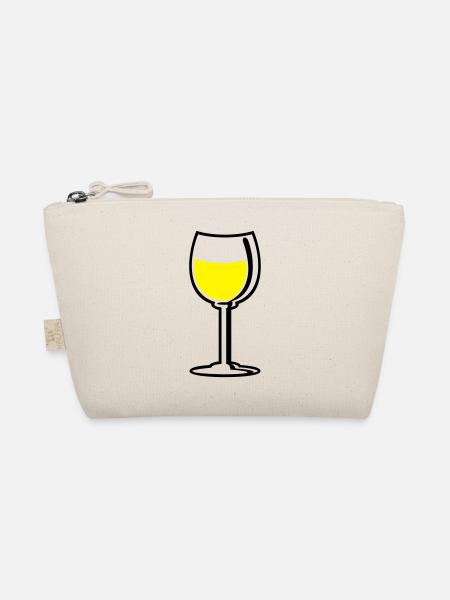 Weinglas / wine glass (a, 2c) - Bio-Täschchen - Natur - Vorne