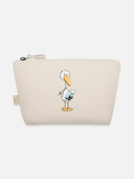 Storch bring Babyglück - Junge - Baby Geschenk - Bio-Täschchen - Natur