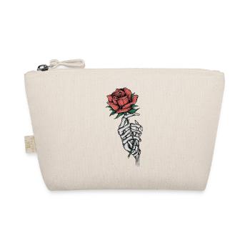 Bone hand with rose - Organic Pouch - nature - Front