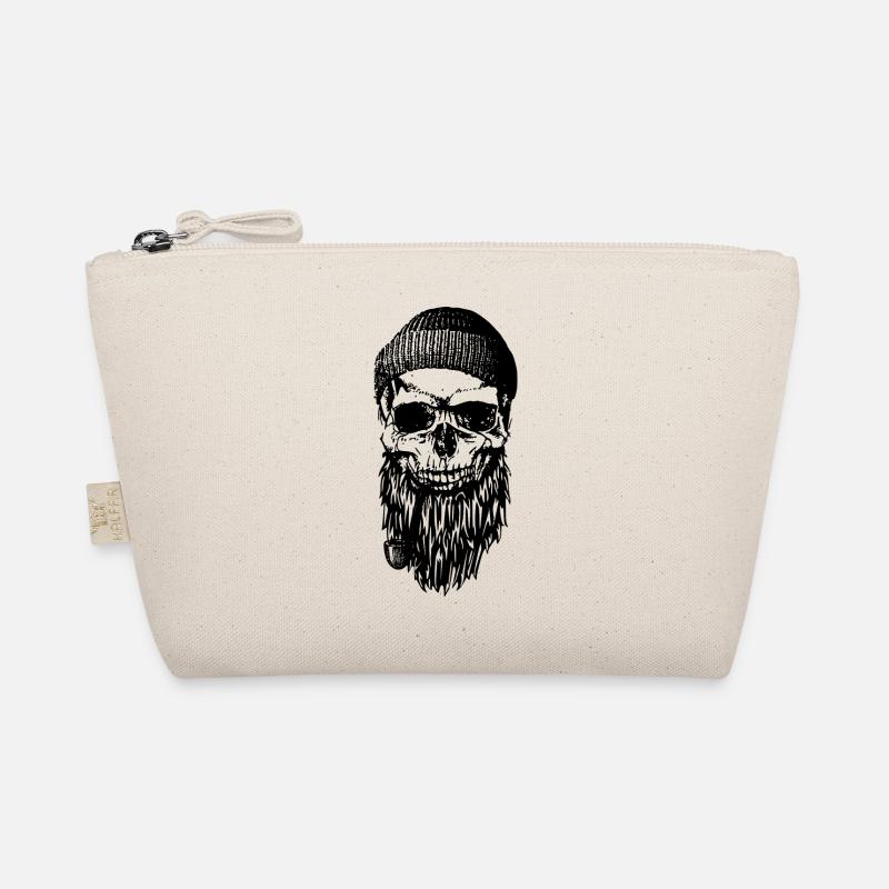Hipster Totenkopf Matrose Bart Pfeife Bio-Täschchen