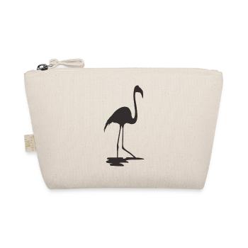 Flamingo Schwarz - Bio-Täschchen - Natur - Vorne