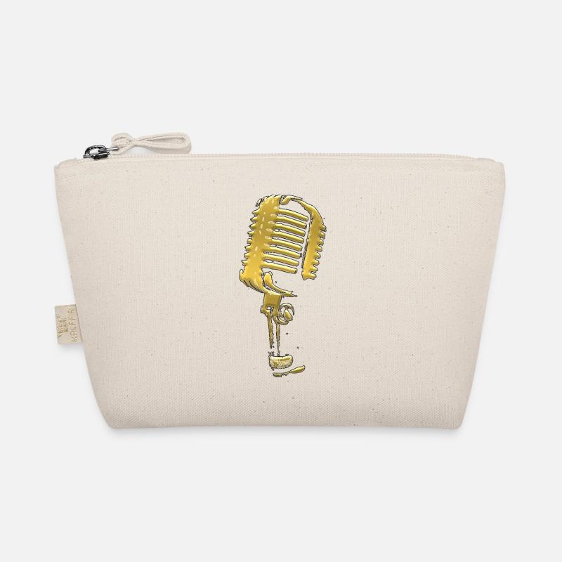 microphone black and white music Organic Pouch