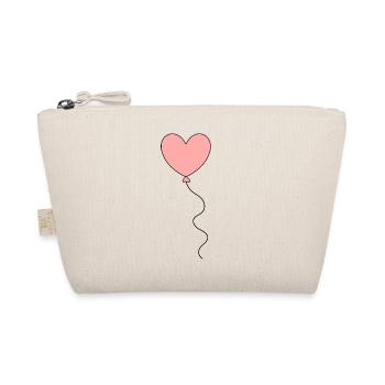 pinkes Herz rosa rot Herzen Geschenk Valentinstag - Bio-Täschchen - Natur - Vorne