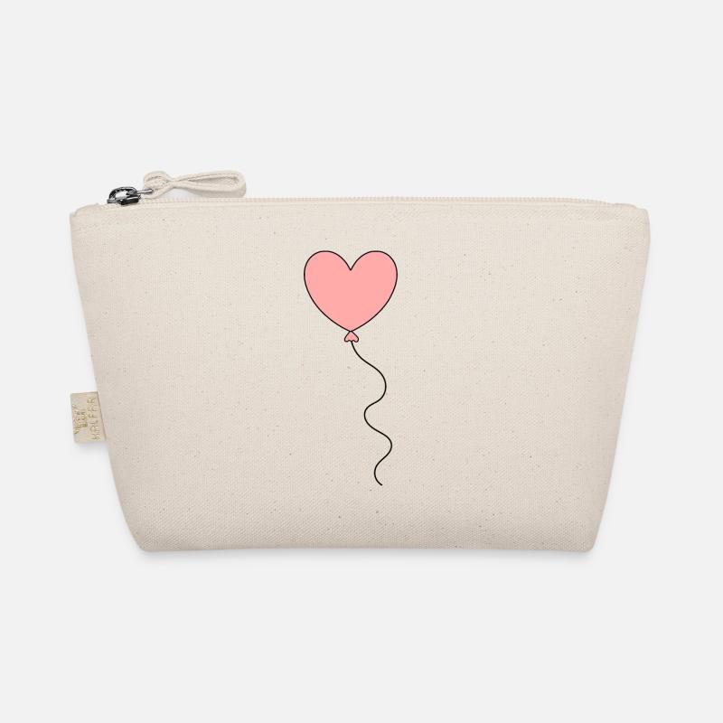 pinkes Herz rosa rot Herzen Geschenk Valentinstag - Bio-Täschchen - Natur