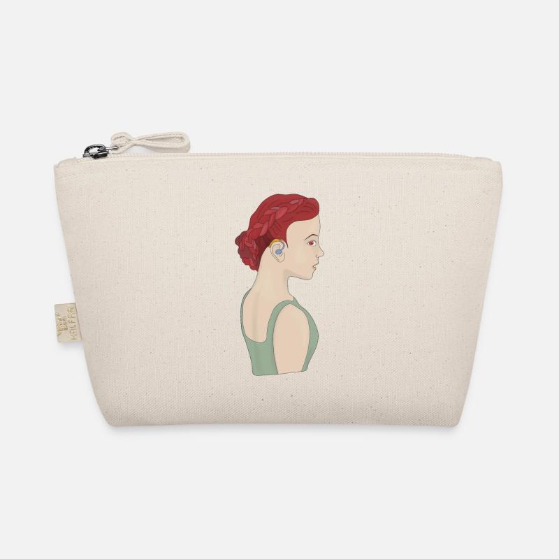 Girl using a hearing aid - Organic Pouch - nature