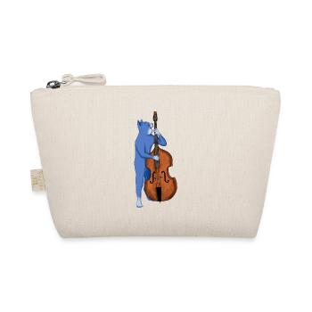 CAT PLAYING A DOUBLE BASS – BAD ASS BASS CAT - Organic Pouch - nature - Front