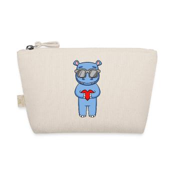 Hippopotame avec lunettes de soleil et cœur - Trousse biologique - nature - Devant