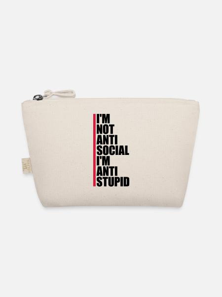 not antisocial anti stupid - Organic Pouch - nature - Front