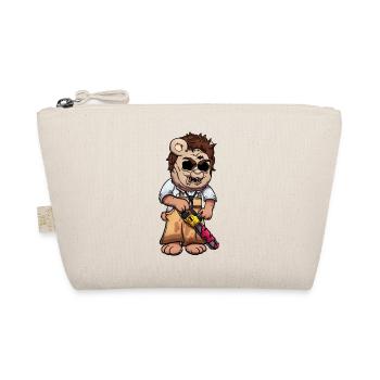 Scary Teddy Bear With Chainsaw - Organic Pouch - nature - Front