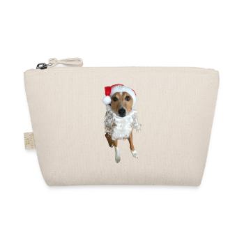 Hund als Weihnachtsmann - Bio-Täschchen - Natur - Vorne